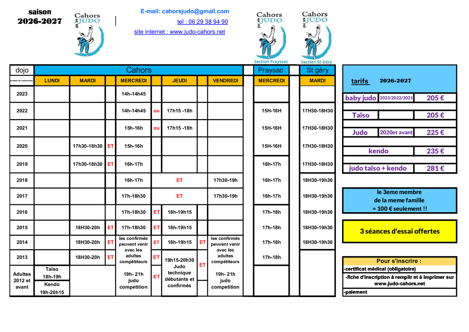 les infos pour la rentrée 2026 2027