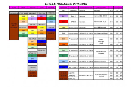 la nouvelle grille horaire pour la rentrée 2015 2016 est prete