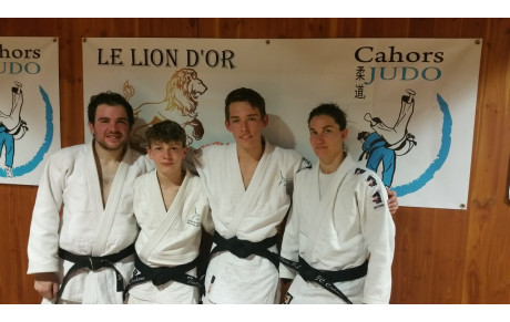 2 cadets ceintures noires  et yoann 2eme dan !