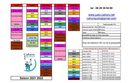 grille horaire 2021 2022